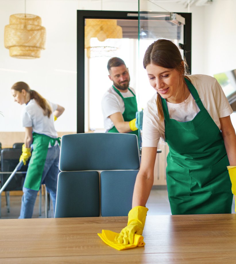 Polished Pearl team cleaning a medical office